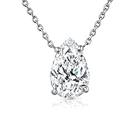 0.50 Carat Pear Diamond Pendant, Lab Grown IGI Certified F+ Color VS+ Clarity Diamond Charm, 14K Solid Gold Necklace Jewelry Solitaire Charm
