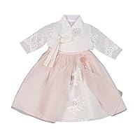 White Girl Baby First Birthday Party Celebration Hanbok Korean Traditional Costumes 100th - 8 Ages osg11