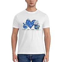 Men's Cotton T-Shirt Tees, Peace Love Hope Graphic Fashion Short Sleeve Tee S-6XL
