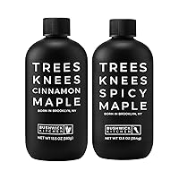 Trees Knees Cinnamon Maple + Spicy Maple Duo Gift Set Organic Maple Syrup Infused with Cassia Cinnamon, 11.5 Ounce + Spicy Maple wit Habanero Peppers 12.5 Ounce Bottle