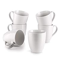 DOWAN Coffee Mugs, Coffee Mugs Set of 6, 17 Oz Ceramic Coffee Cups with Handle, Large Coffee Mug for Coffee Tea, Party, Coffee Mug Ceramic Set, Mug Sets, White