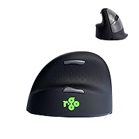 R-Go HE Vertical Ergonomic Mouse Wireless Bluetooth 5.0, Left Hand, Break Software, Prevents Tennis Elbow/Mouse Arm RSI, Silent Click, 5 Buttons - Compatible Windows/Mac/Android/Linux