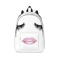 Eyelash Lip White Stylish And Versatile Casual Backpack,For Meet Your Various Needs.Travel,Computer Backpack For Men