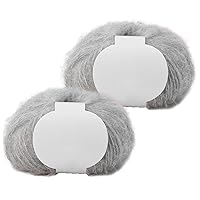 Yarn for Crocheting 2 Balls DIY Soft Solid Color 25g Thermal Knitting Yarn for Scarf Sweater Shawl Sewing Accessories, Grey Knitting Crochet