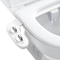 Bidet Attachment for Toilet, Non-Electric Self-Cleaning Dual Nozzle (Feminine/Bidet Wash) Toilet Bidet, Fresh Cold Water Sprayer Bidets for Existing Toilets with Adjustable Pressure Control