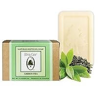Olivia Care Green Tea Bar Soap - Organic, Vegan & Natural | Pure Olive Oil | Moisturizes & Deep Cleans | Good for Sensitive Dry Skin | Made in USA