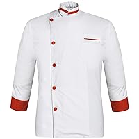 Produced CL-07 men's White Chef Jacket/Chef Coat Multi Colours in Cuff Chef Coat