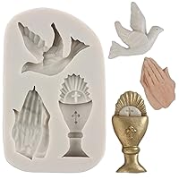 Communion Silicone Mold Dove Fondant Molds Praying Hands Candy Mold For Cake Decorating Cupcake Topper Candy Chocolate Gum Paste Polymer Clay Set Of 1