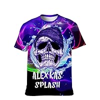 Mens Novelty-Graphic T-Shirt Cool-Tees Funny-Vintage Short-Sleeve Color Skull Hip Hop: Youth Boyfriend Unique Teenage Gifts