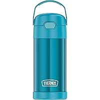 THERMOS FUNTAINER 12 Ounce Stainless Steel Vacuum Insulated Kids Straw Bottle, Teal