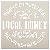 Bumble & Co Local Honey Stencil with Bee by StudioR12 | DIY Rustic Farm Home Decor | Craft & Paint Farmhouse Wood Signs | Select Size (15 x 15 inch)