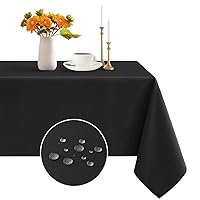 Romanstile Rectangle Tablecloth - Waterproof and Wrinkle Resistant Washable Polyester Table Cloth for Kitchen Dining/Party/Wedding Indoor and Outdoor Use (60 x 84 inch,Black)