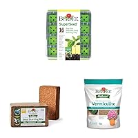 Burpee SuperSeed Seed Starting Tray & Organic Coconut Coir Concentrated Seed Starting Mix, 16 Quart & Organic Horticultural Add to Potting Soil