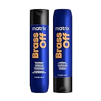 Brass Off Blue Shampoo and Nourishing Conditioner Set | Moisturize and Tone Brassy Hair | For Color Treated & Bleached Hair | For Brunettes & Dark Blondes | Packaging May Vary