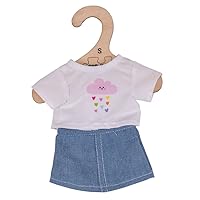 White T-Shirt and Denim Skirt (for Size Small Doll) Dolls ONLY