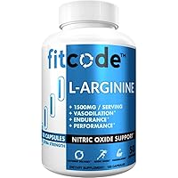 Pure Extra Strength L-Arginine HCl 1500mg, Nitric Oxide Supplement for Vascularity, Pumps, Endurance, Performance, Muscle Growth, Energy, Powerful N.O. Muscle Pump Capsules (50 Servings)