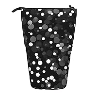 BREAUX Black And White Dot Print Print Expandable Storage Bag, Vertical Storage Bag, Expandable Cosmetic Bag