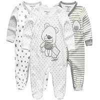 Kiddiezoom Baby and Toddler Boys'Snug Fit Footed Cotton One-Piece Romper Jumpsuit Cotton Footed Holiday Play Outfit