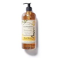 Hydrating Body Wash Honeysuckle, Uses: Body Triple French Milled, Essential Oils, Plant Based, Vegan, Cruelty-Free, Alcohol & Paraben Free (25.36 oz, 1 Pack)