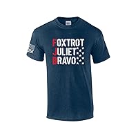Foxtrot Juliet Bravo Funny Men's Political American Flag Short Sleeve T-Shirt Graphic Tee