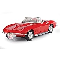 1967 Chevy Corvette, Red - Motormax 73224 - 1/24 Scale Diecast Model Toy Car