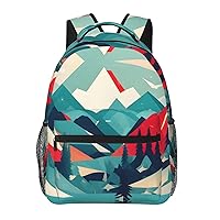 Travel Mountain Scenery print Lightweight Bookbag Casual Laptop Backpack for Men Women College backpack