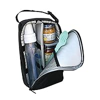 J.L. Childress Pack 'N Protect Cooler - Insulated Bag for Glass Baby Bottles & Food Containers - Dividers & Shelves - Insulated & Leak Proof Bottle Bag - Breastmilk Cooler Bag for Travel - Black
