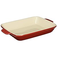 Pearl Metal L-1825 Square Plate, 10.2 x 7.9 inches (26 x 20 cm), Heat Resistant, Red, Oven Chef
