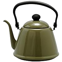 Noda Horo Drip Kettle II Hollow 0.6 gal (2 L) IH Compatible Olive, Made in Japan DK-200OL