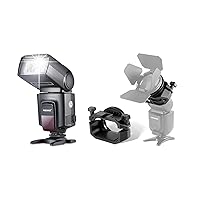 Neewer TT560 Flash Speedlite for Canon Sony Nikon Panasonic Olympus Pentax and Other DSLR Cameras Speedlight with Standard Hot Shoe with SFR1 Square Flash Head Adapter Ring