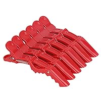 Crocodile Hair Clip Hairdressing Styling Sectioning Clamp Hairpins 6PCS Red