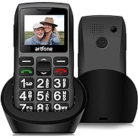 4G SIM-Free Mobile Phone for The Elderly with Big Button, LTE Unlocked Easy to Use Basic Senior Phones with SOS Function, High Volume, 1400 mAh, Single SIM Slot,Charging Base and Flashlight