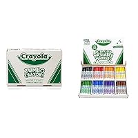 Crayola Jumbo Crayons Classpack (200 Count) Broad Line Washable Markers (200 Count)