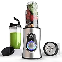 Smoothie Blender,650W Blender for Shakes and Smoothies with 3 Speeds,8-Piece Personal Blender and Smoothies Maker with 2 BPA-Free Portable Blender Cup (Silver)