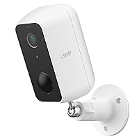 Smart Security Camera, 2.4GHz WiFi Smart Home Camera with Motion Detection, Night Vision, 2-Way Audio, 1080p HD Battery Powered, White, CAM/WM/WiFi/BAT