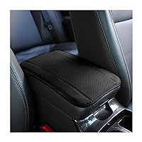 8sanlione Car Armrest Storage Box Mat, Fiber Leather Car Center Console Cover, Car Armrest Seat Box Cover Accessories Interior Protection for Most Vehicle, SUV, Truck, Car (Black)