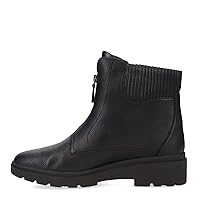 Clarks Women's Calla Zip Mid Calf Boot, Black Leather, 9