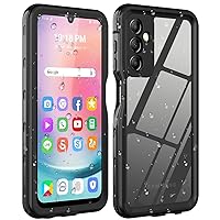 Design for Samsung Galxy A24 Case Waterproof, Dust Proof Full Body Shockproof Case for Galaxy A24 4G Case with Screen Protector (Black)