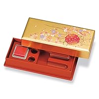 Mitani M17303-1 Yamanaka Lacquerware Storage Case, Gold, 6.6 inches (16.7 cm), Yamanaka Coating, Foil Crafts, Miyabi Seal Set, Kyoto Temari