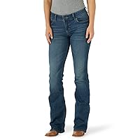Womens Western Mid Rise Stretch Boot Cut Jeans