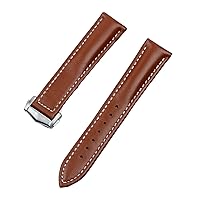 20mm Genuine Cow Leather Watch Band for Omega Strap Seamaster 300 DE Ville AT150 Aqua Terra 150 Watchband Deployment Buckle (Color : Light Brown Buckle, Size : 20mm OM Mark)
