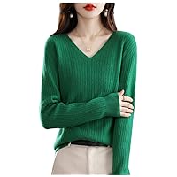Women Autumn Winter Sweaters V-Neck Cashmere Sweater Knitted Pullover Tops