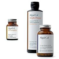 ALGAECAL Bundle - Vitamin D3 Complete D3 (1000 IU) + K2,Vitamin E, Vitamin A (1000 IU) & Plant-Based Calcium for Bone Support & Omega 3 with 1200mg EPA DHA