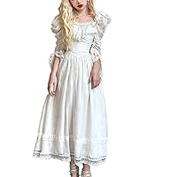Puff Sleeve Lolita Fairy Dress Women Vintage Chiffon Elegant Sweet Midi Dresses Lace Party Dress
