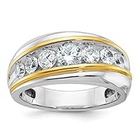 14k Two-tone Gold 1.5ct Diamond Complete Ring for Mens