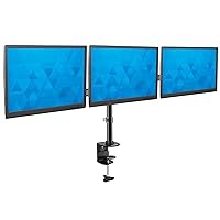 Mount-It! Triple Monitor Mount 3 Screen Desk Stand for LCD Computer Monitors for 19 20 22 23 24 27 Inch Monitors VESA 75 and 100 Compatible Full Motion, 54 lbs Capacity (MI-1753),Black