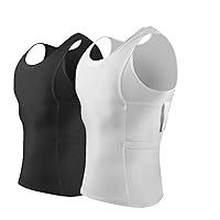 Men’s Pistol Holster Undershirt for CCW Concealed Carry, Tank Top, All-Day-Comfort Easy Breathe Compression Fabric