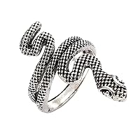 Holibanna 1pc Split Snake Ring Finger Jewelry Retro Snake Ring Alloy Finger Ring Animal Rings Adjustable Unique Ring Decorative Ring Men and Women Serpentine Accessories Zinc Alloy