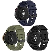 3Pack T-Rex 2 Bands Watch Strap Accessory Band Soft Silicone Sport Bands Compatible with Amazfit T-Rex 2 Smart Watch for Men
