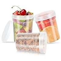 32 oz Twist Top Deli Containers,Freezer Food Storage Containers With Lids,Plastic Soup Containers With Lids BPA Free,Leak Proof,Stackable,Microwave Dishwasher Safe-3 Pack
